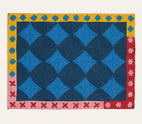 Dadri Beadded Placemat Geometric 12X16 In