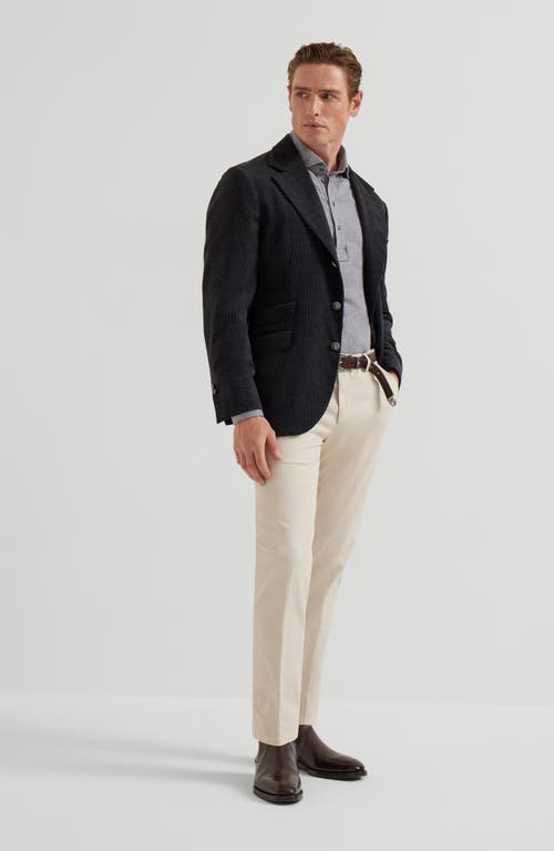 Brunello Cucinelli Stretch-cotton Garment-dyed Trousers In Neutral