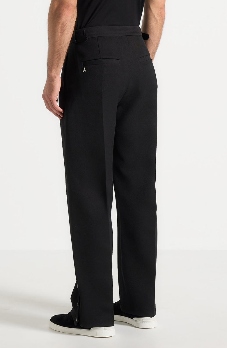 Manière De Voir Boris Relaxed Fit Tailored Button Cuff Trousers, Alternate, color, Black