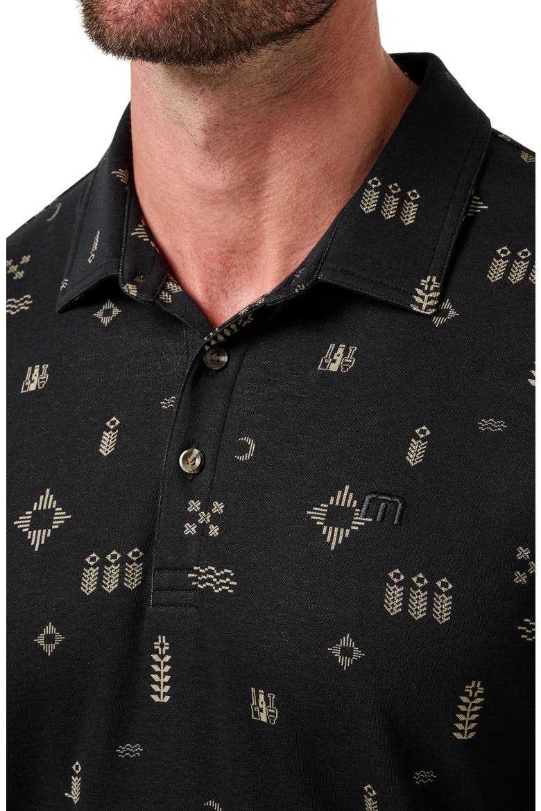Weather Patterns Print Cotton Blend Polo, Alternate, color, BLACK