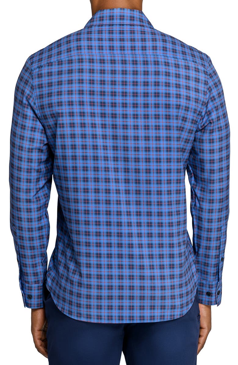 CONSTRUCT Check Woven Long Sleeve Basic, Alternate, color, Navy/Blue