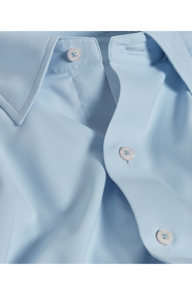 David Donahue Chevron Print Performance Sport Shirt, Alternate, color, Blue