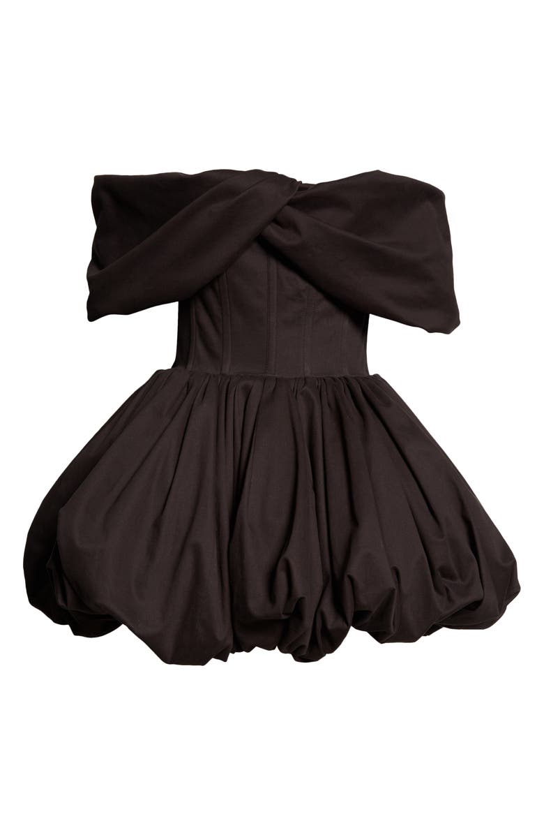 Brandon Maxwell Pippa Off the Shoulder Stretch Cotton Bubble Dress, Alternate, color, 