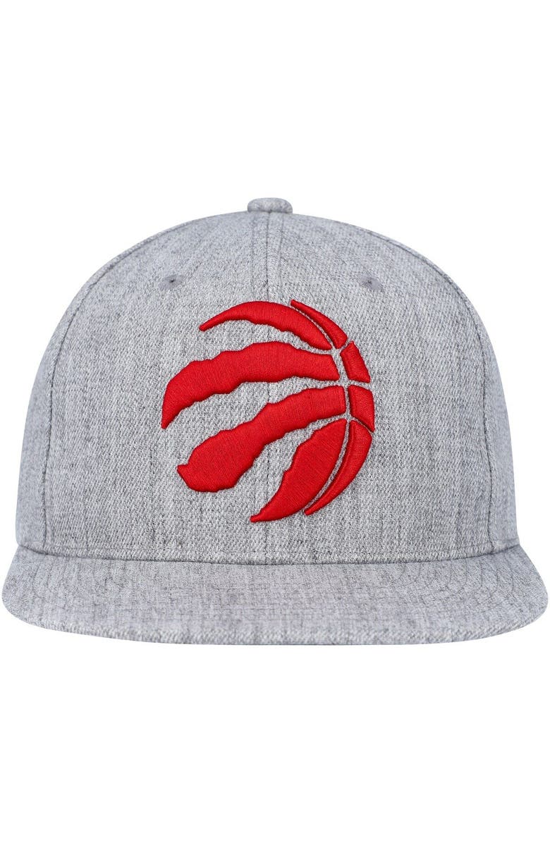 Mitchell & Ness Men's Mitchell & Ness Heather Gray Toronto Raptors Hardwood Classics 2.0 Snapback Hat, Alternate, color, 
