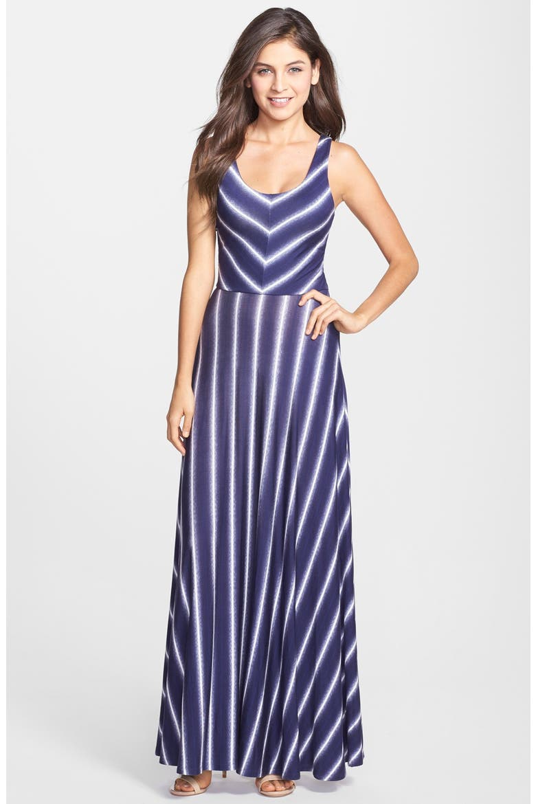 Stripe Scoop Neck Maxi Dress (Nordstrom Exclusive), Main, color, BLUE/ WHITE