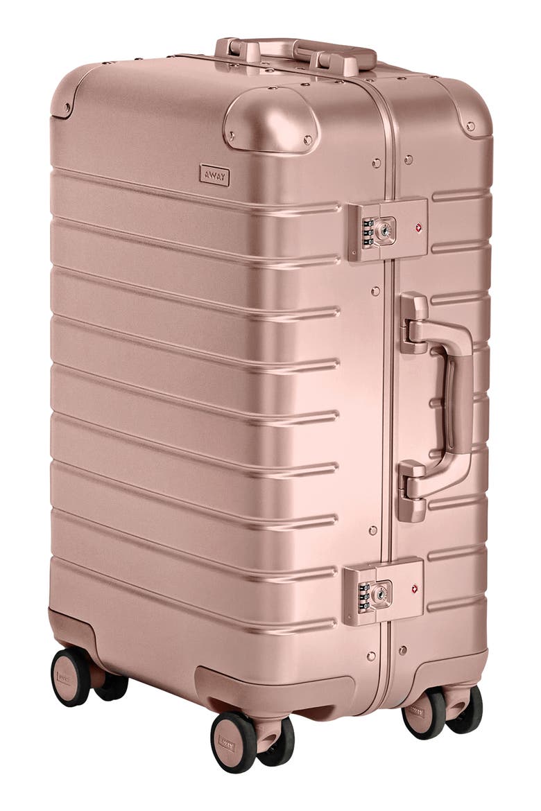The Bigger Carry-On Suitcase: Aluminum Edition, Alternate, color, ROSE GOLD