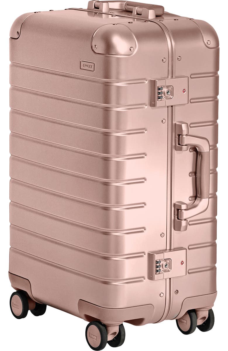 Away The Bigger Carry-On Suitcase: Aluminum Edition, Alternate, color, Rose Gold