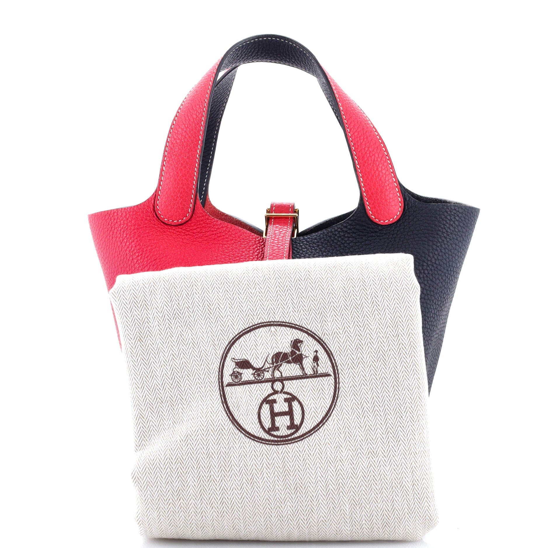 Pre-Owned Hermes Casaque Picotin Lock Bag Clemence PM, Alternate, color, Rose Extreme/Bleu Nuit