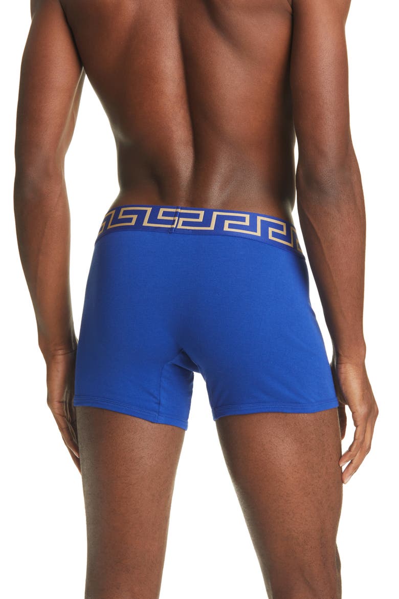 Long Stretch Cotton Trunks, Alternate, color, BLUETTE-GOLD