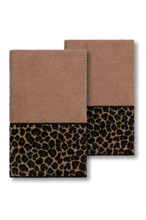 Spots Embellished Hand Towel - Set of 2 - Latte