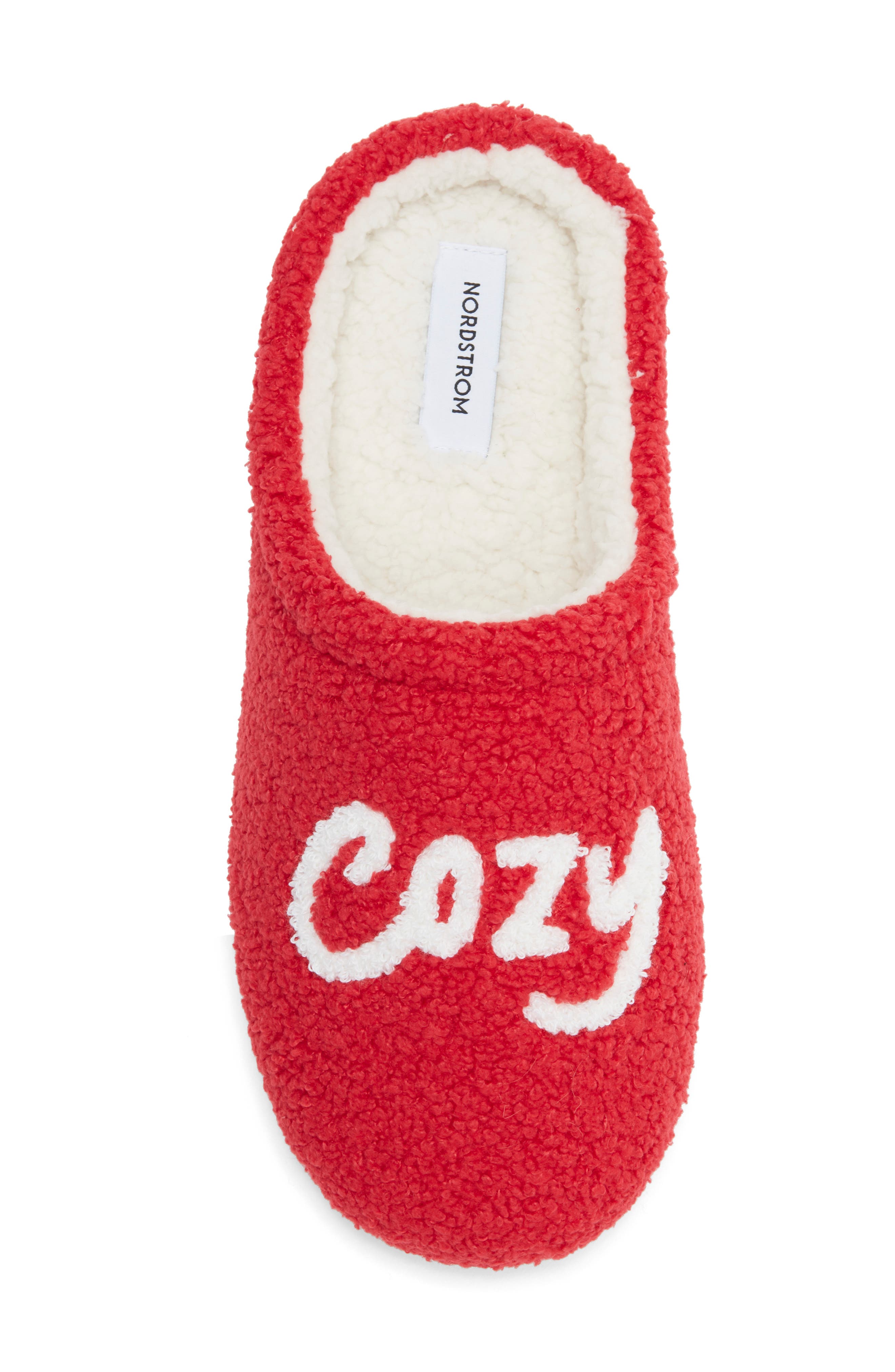 Cozy Crew Slipper, Alternate, color, RED