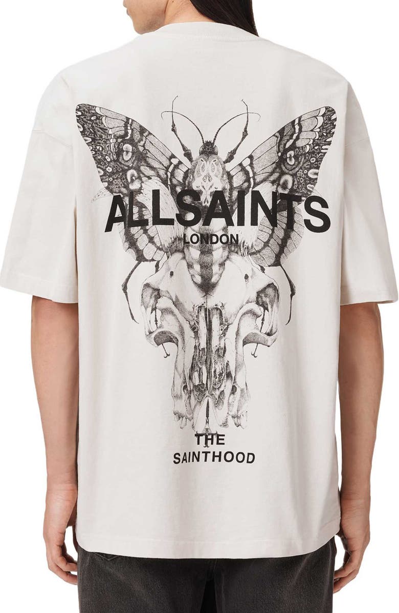 AllSaints Hallis Graphic T-Shirt, Alternate, color, Dusk White