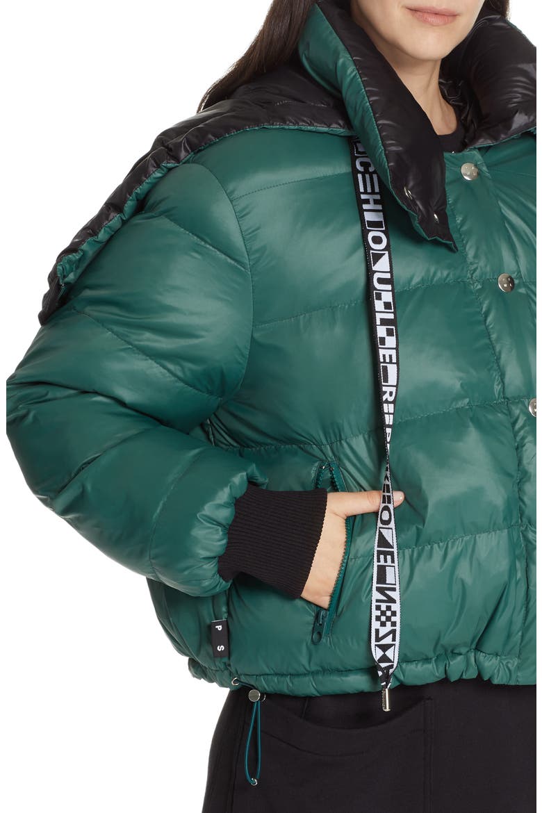 PSWL Reversible Puffer Coat, Alternate, color, GREEN/ BLACK