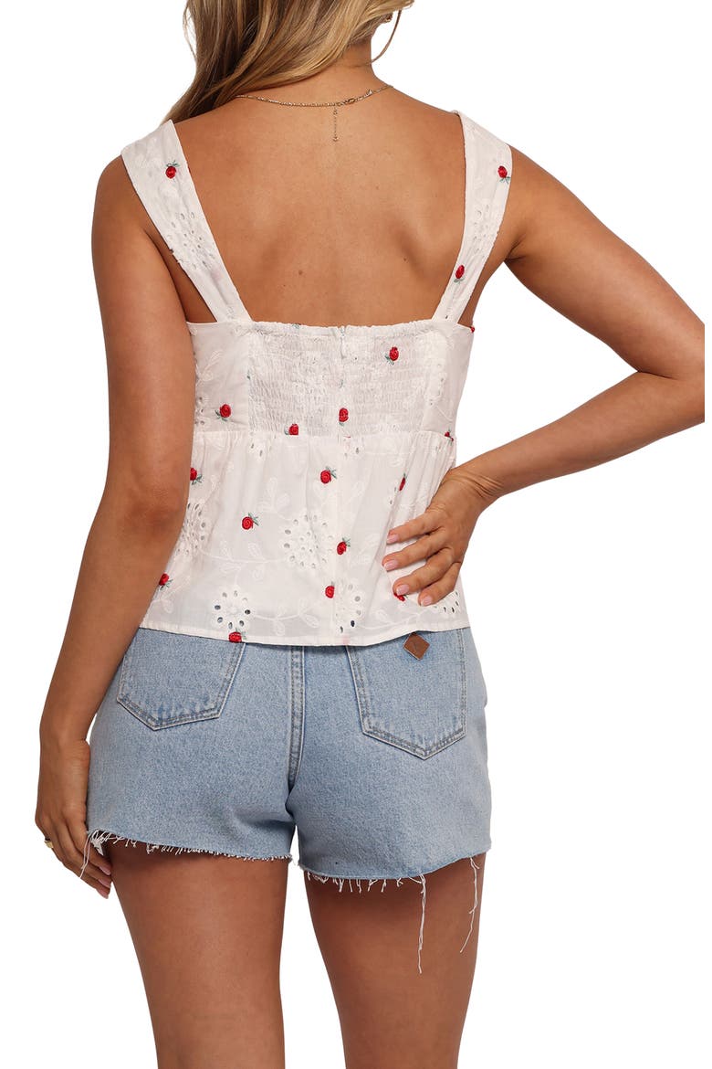 Estelle Floral Eyelet Embroidered Cotton Tank, Alternate, color, WHITE
