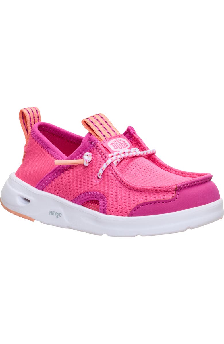 Hey Dude Kids' Wally Hey2O Wander Mesh Slip-On, Main, color, Fandango Pink