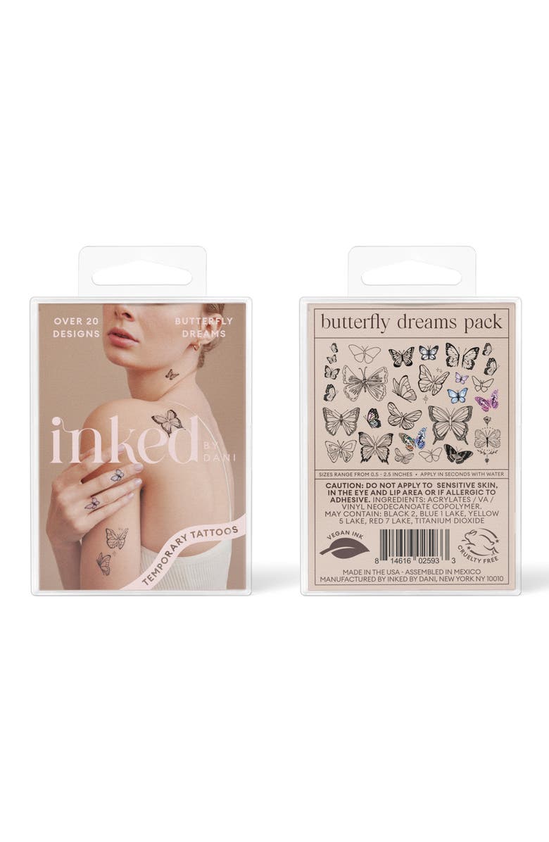 INKED by Dani Butterfly Dreams Pack Temporary Tattoos, Alternate, color, Butterfly Dreams