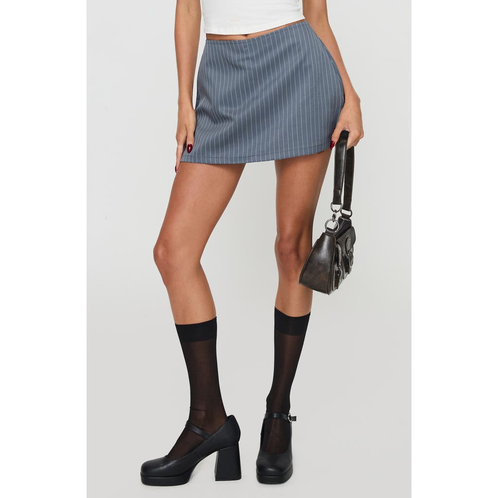 Princess Polly Gigi Pinstripe Miniskort In Grey