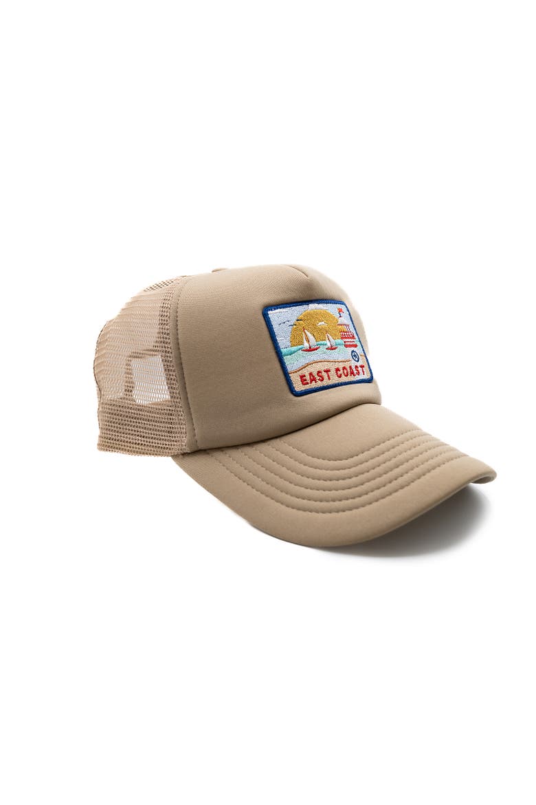 East Coast Postcard Trucker Hat - Adult, Alternate, color, Khaki