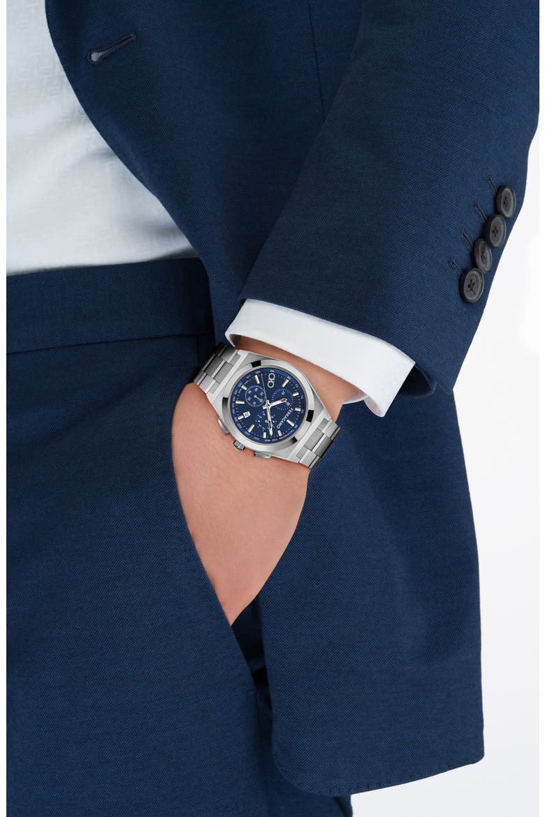 Vega Upper East Two-Tone Bracelet Chronograph Watch, 42mm, Alternate, color, STAINLESS STEEL