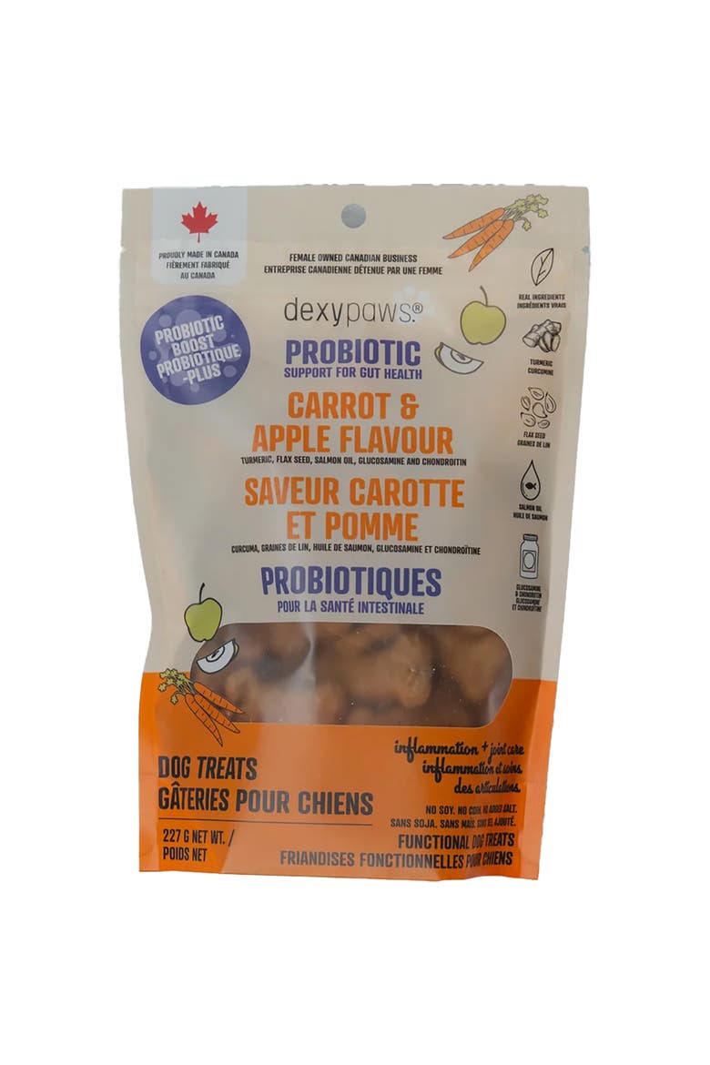 Carrot & Apple 8oz Probiotic Dog Treats, Main, color, Orange
