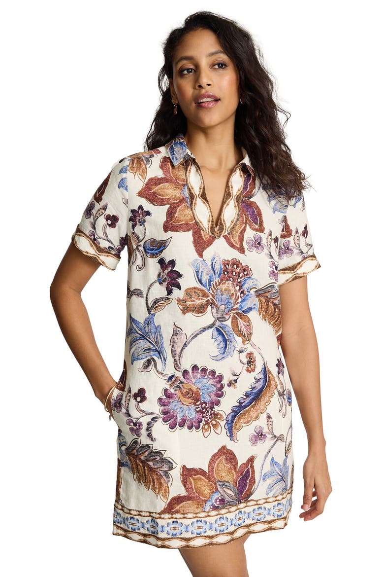 Mesa Shores Linen Shift Dress, Alternate, color, COCONUT