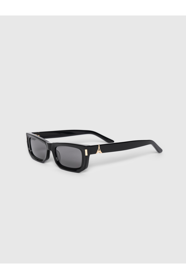 Milan Curved-Frame Sunglasses, Alternate, color, Black