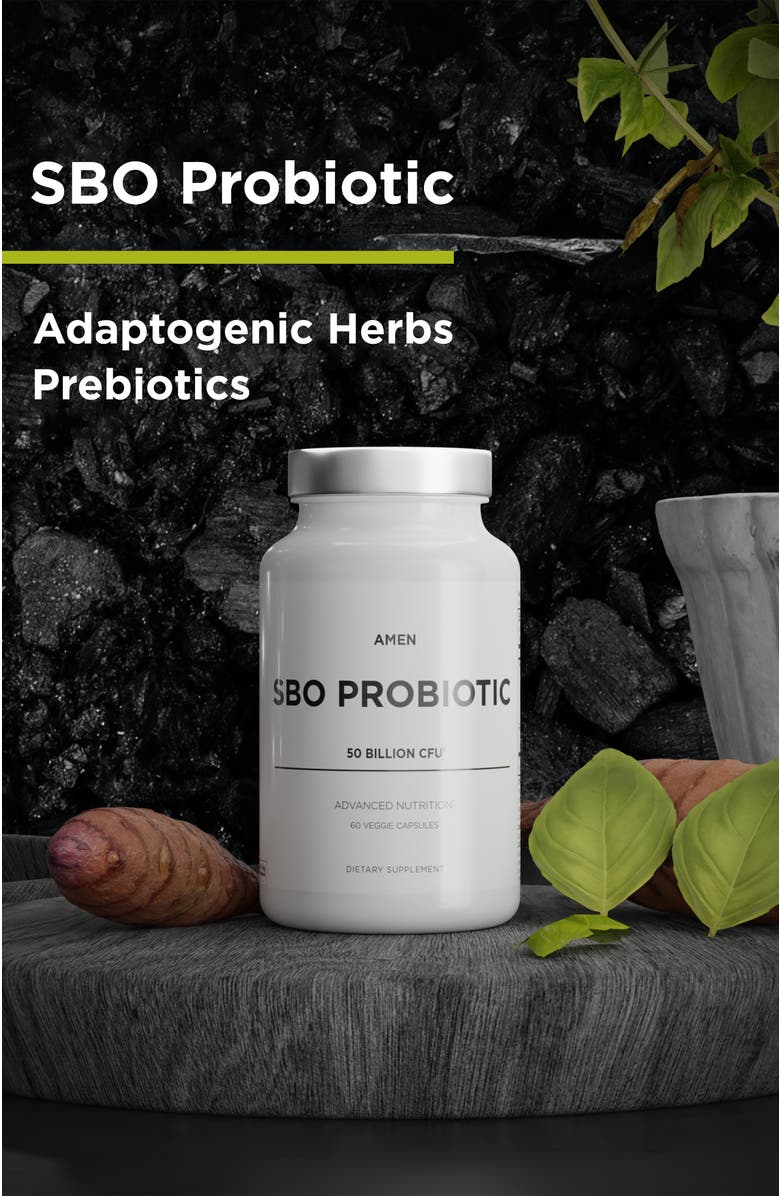Codeage Amen SBO Probiotic 50 Billion CFUs + Prebiotics, Alternate, color, White