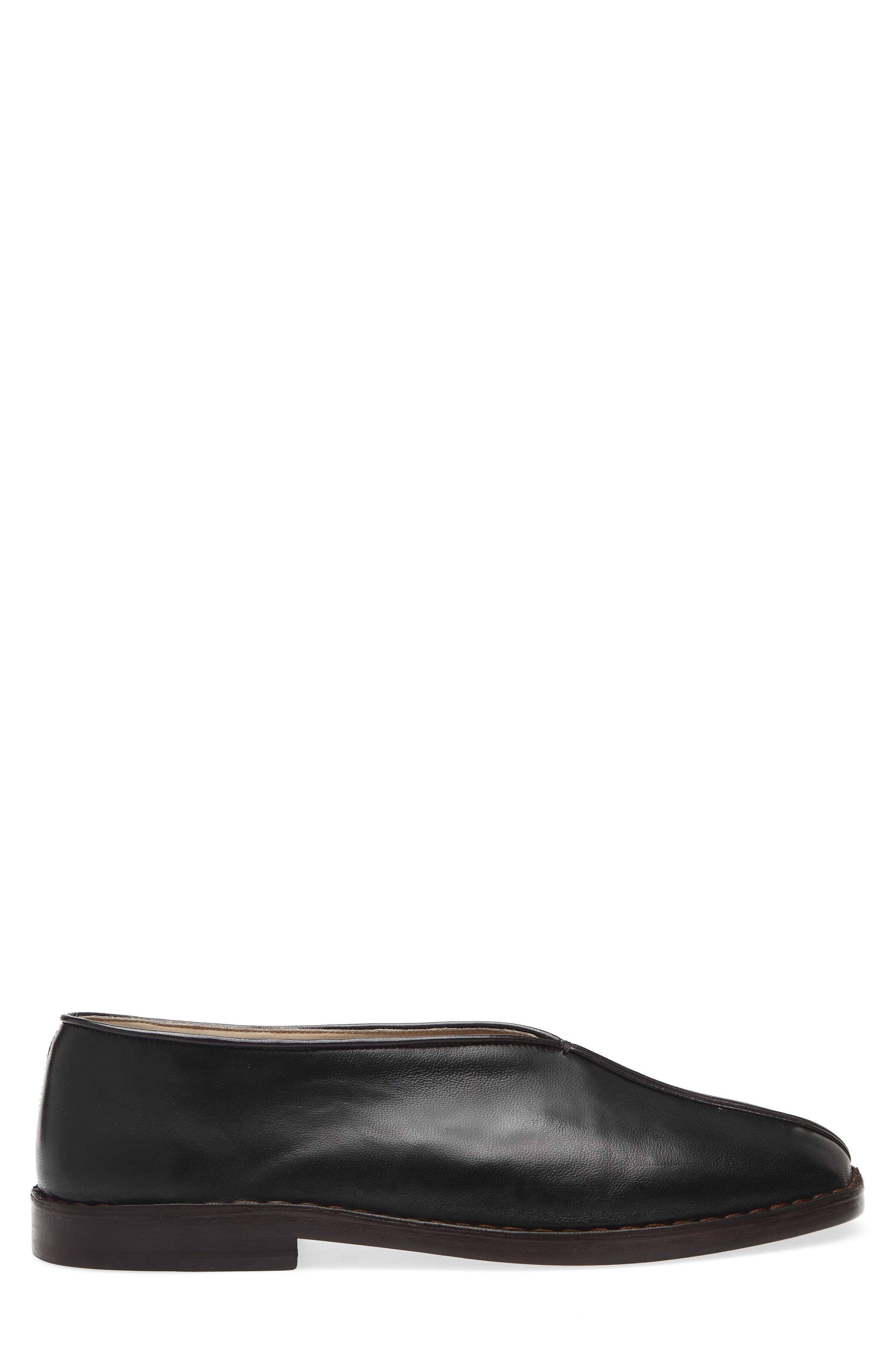 Lemaire Piped Leather Loafer, Alternate, color, Black/ Dark Chocolate
