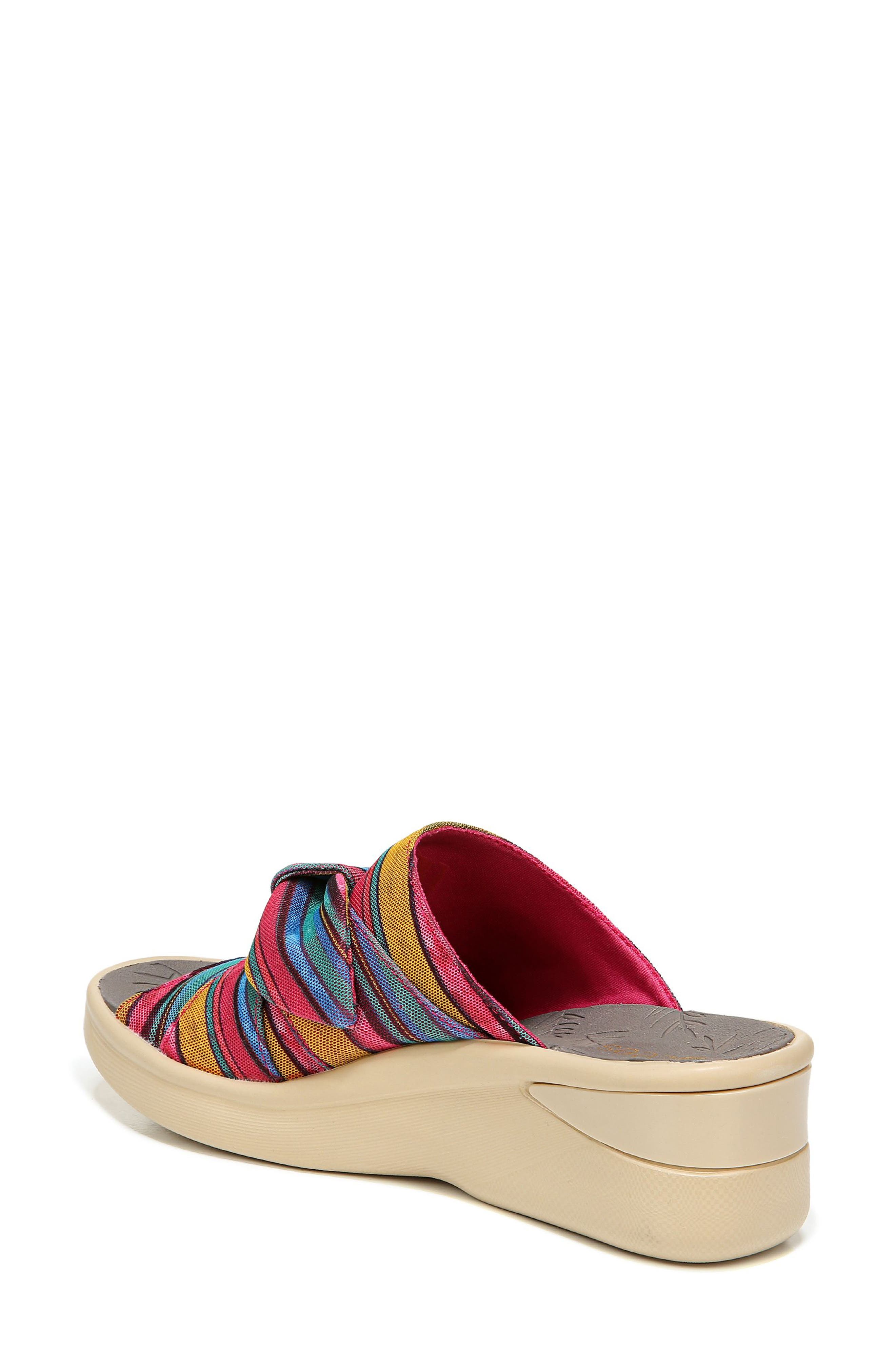 LifeStride Smile Wedge Slide Sandal, Alternate, color, Raspberry Fabric