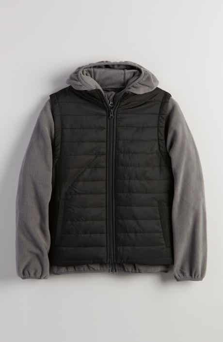 Nordstrom Kids' Convertible Quilted Vest & Zip Hoodie Set