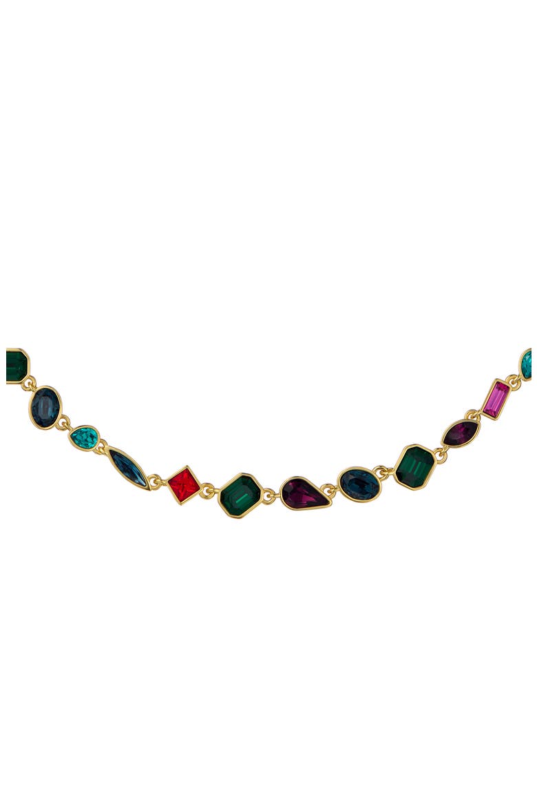 Julie Jewel Chain Crystal Collar Necklace, Alternate, color, GOLD TONE CRYSTAL MULTI
