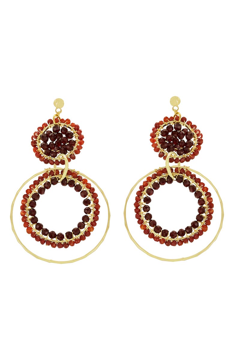 Panacea Red Crystal Multiple Hoop Earrings, Main, color, 
