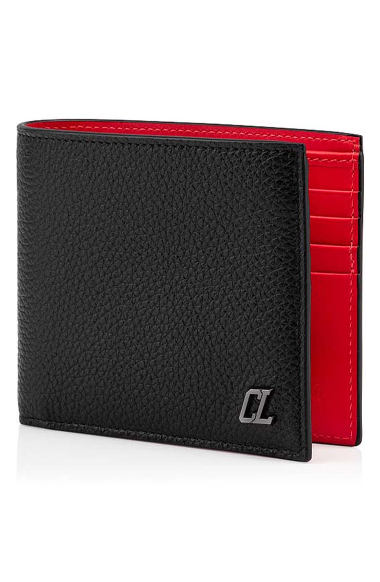 Christian Louboutin Coolcard Leather Bifold Wallet, Alternate, color, Black/ Gun Metal