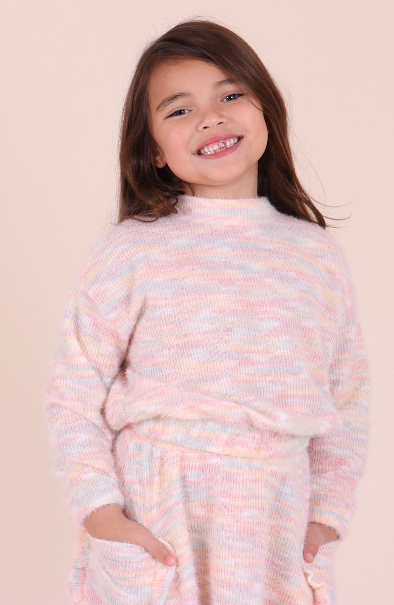 TINY TRIBE Kids' Bow Back Sweater, Alternate, color, Pink Multi