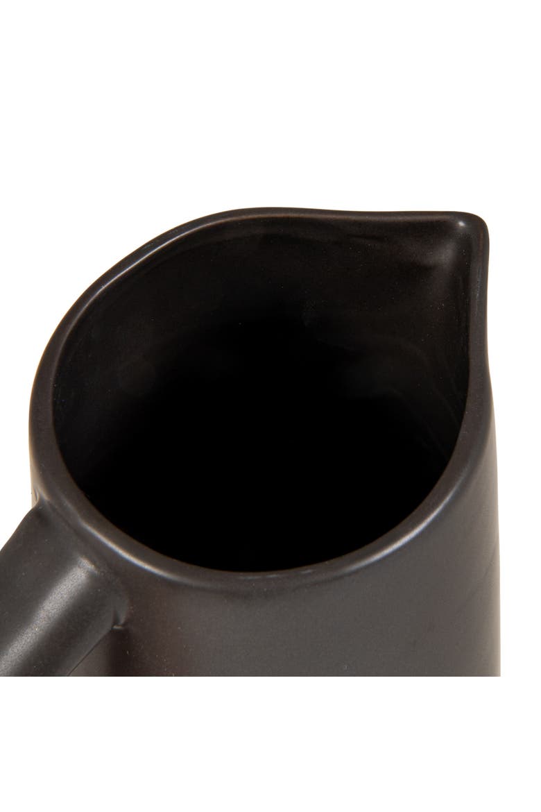 Modern Stoneware Pitcher, Black, Alternate, color, Black