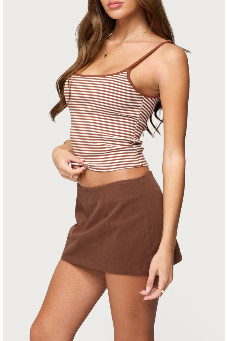 Miller Stripe Tank Crop Top, Alternate, color, BROWN-AND-WHITE