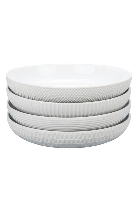 Set of 4 Textured Dinner Bowls
