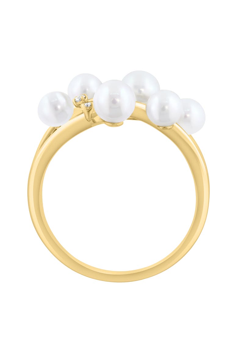 Diamond & Freshwater Pearl Ring, Alternate, color, WHITE