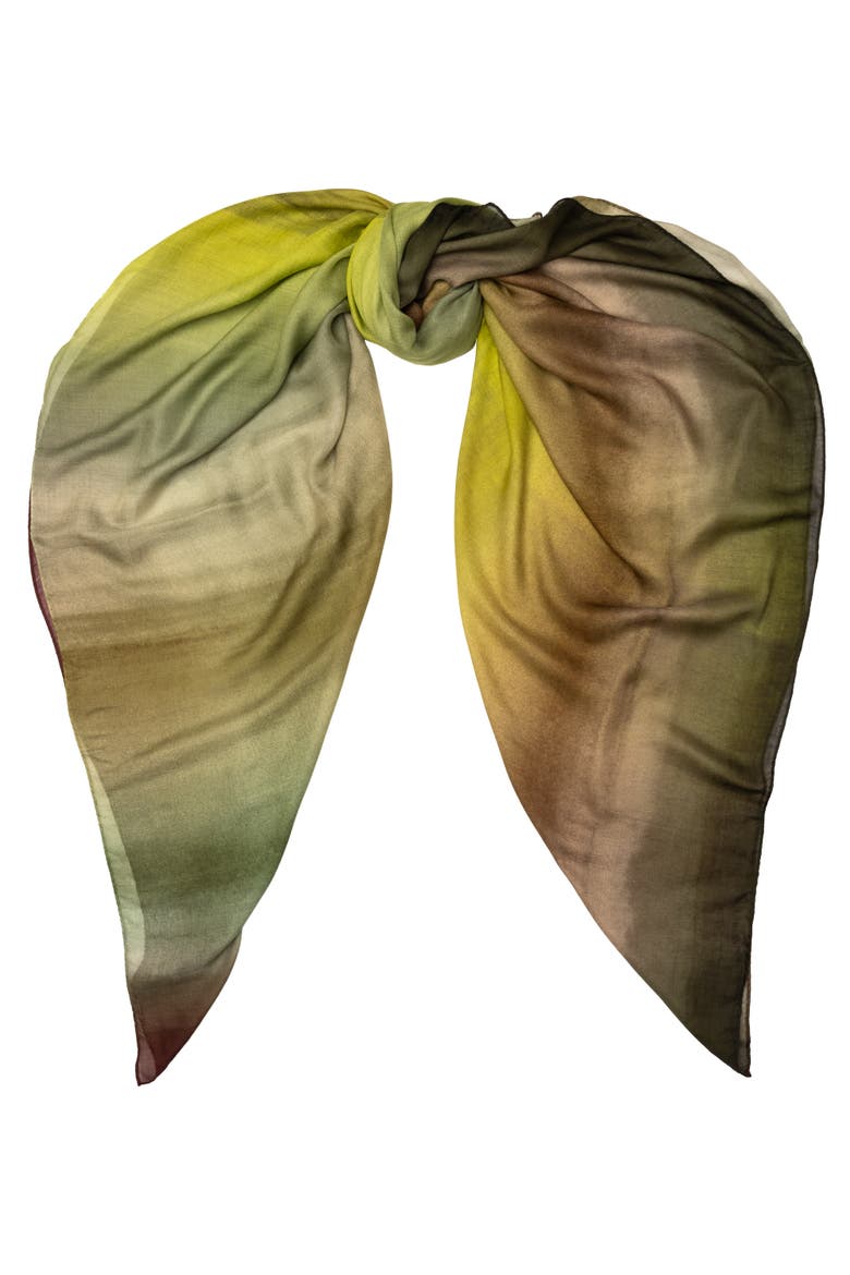 Etna - Modal Silk Scarf Shawl, Main, color, Green