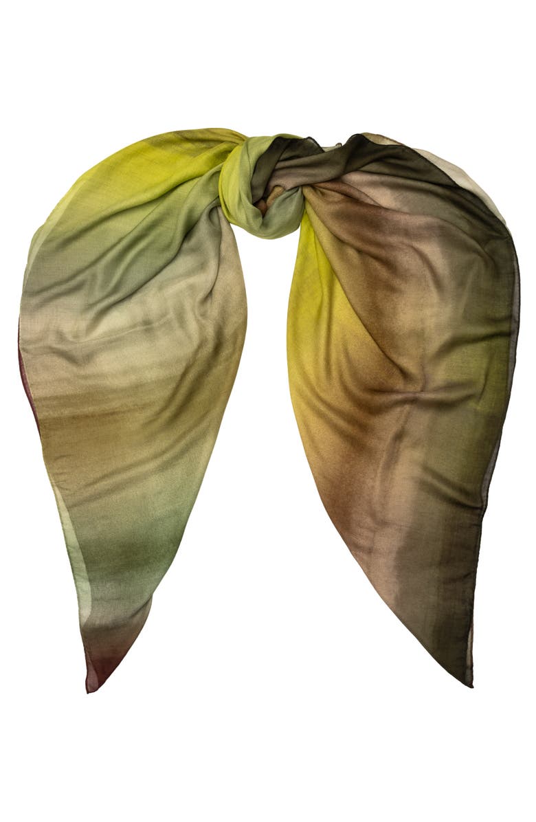 Elizabetta Etna - Modal Silk Scarf Shawl, Main, color, Green