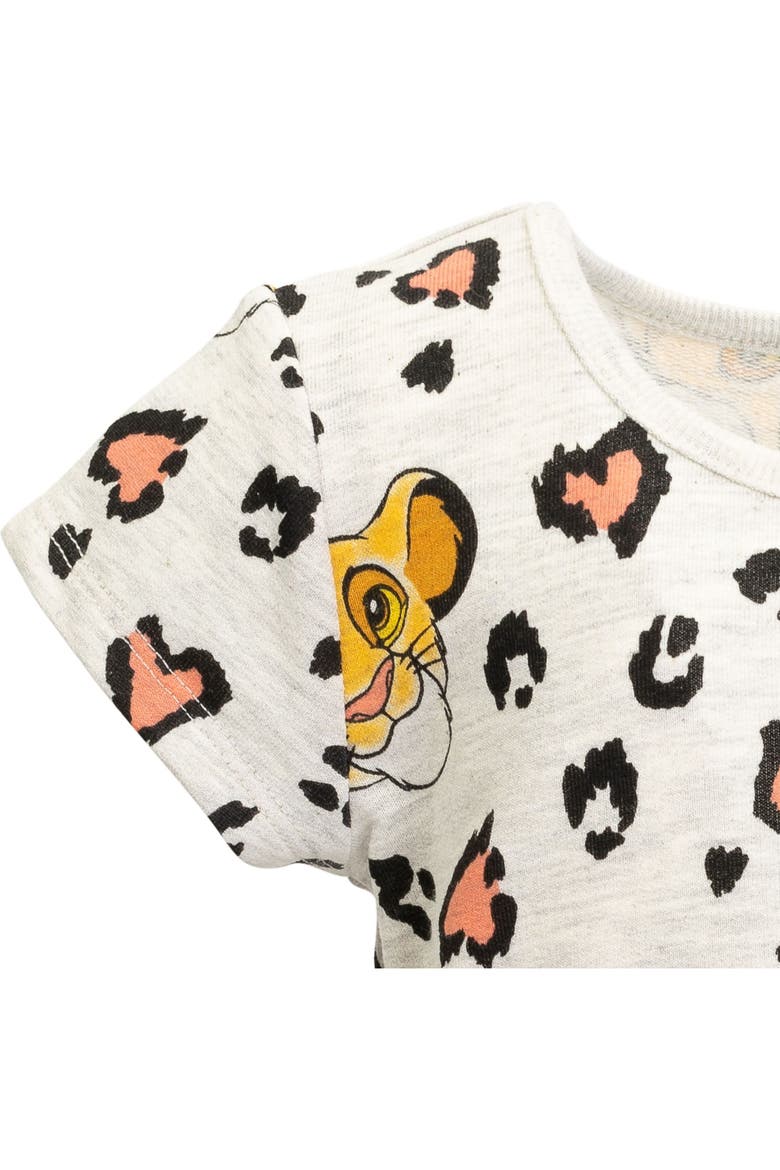 Lion King Simba Short Sleeve Skater Dress, Alternate, color, Simba Oatmeal Heather
