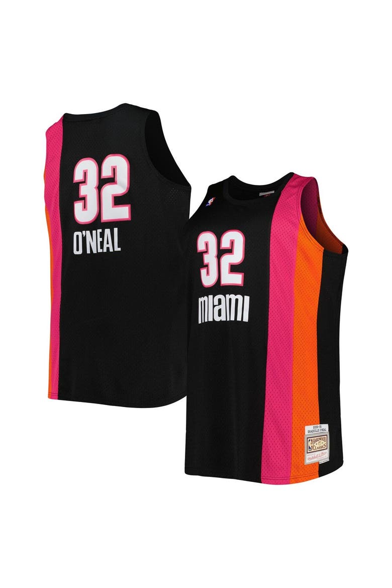 Men's Mitchell & Ness Shaquille O'Neal Black Miami Heat Big & Tall Hardwood Classics 2005/06 Swingman Jersey, Main, color, Black