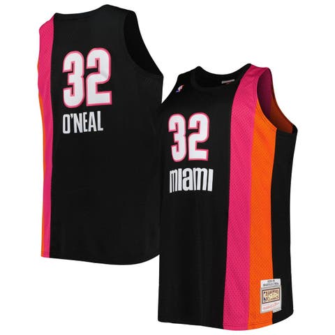 Men's Mitchell & Ness Shaquille O'Neal Black Miami Heat Big & Tall Hardwood Classics 2005/06 Swingman Jersey