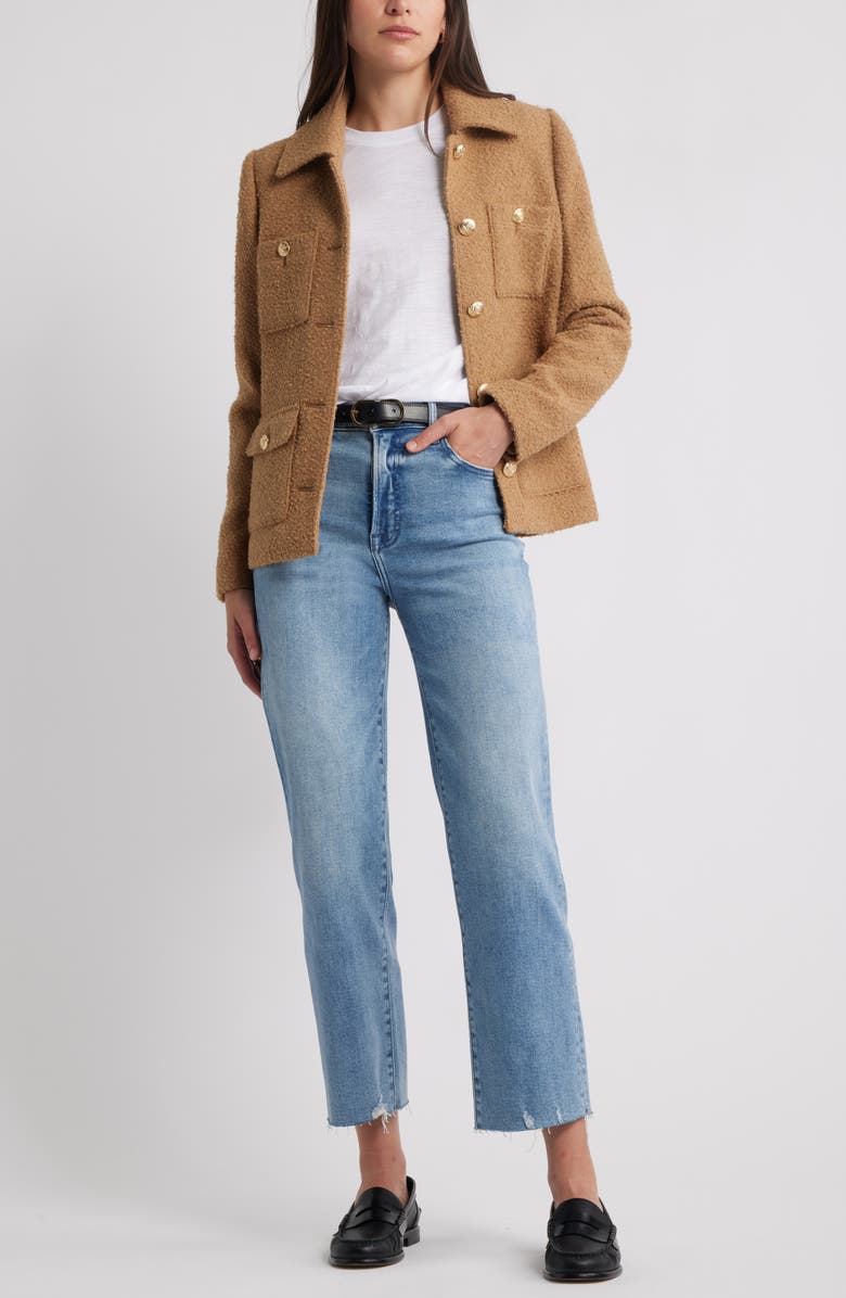 Caslon<sup>®</sup> Puff Sleeve Cotton Blend T-Shirt, Alternate, color, White