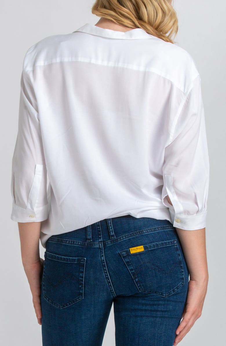 PIETRO BRUNELLI MATERNITY Long Sleeve Johnny Collar Shirt, Alternate, color, White