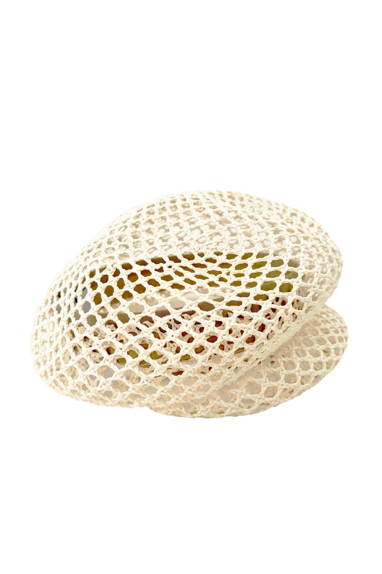 Ami Sculptural Mesh Straw Cap, Alternate, color, Natural