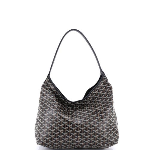 Pre-owned Goyard  Goyard Boheme Hobo Printed Coated Canvas In Black