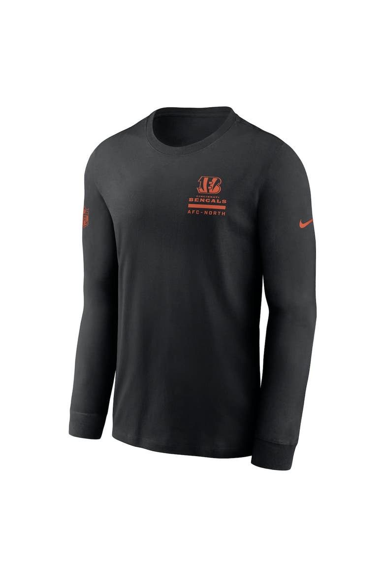 Men's Nike Black Cincinnati Bengals Sideline Performance Long Sleeve T-Shirt, Alternate, color, Black