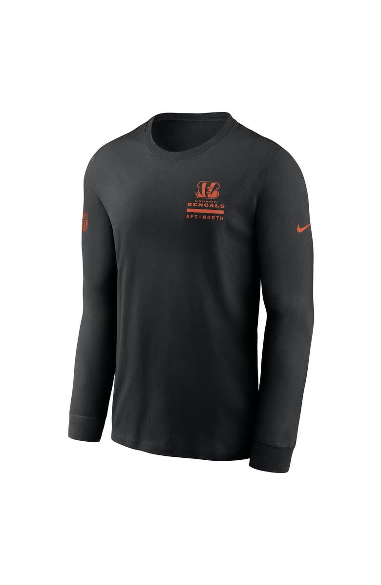 Nike Men's Nike Black Cincinnati Bengals Sideline Performance Long Sleeve T-Shirt, Alternate, color, Black