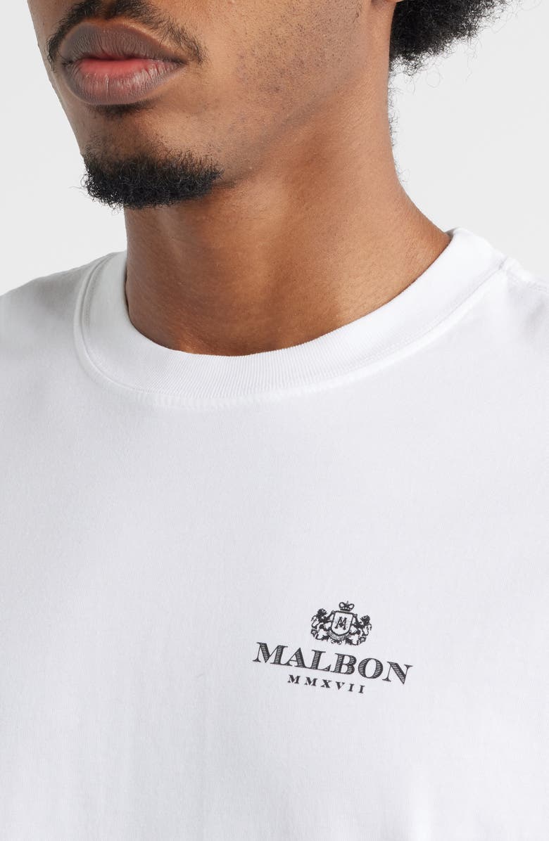 Malbon Golf Bermuda Monarch Cotton Graphic T-Shirt, Alternate, color, White
